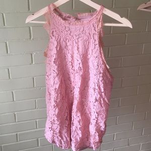 Pale pink laced tank